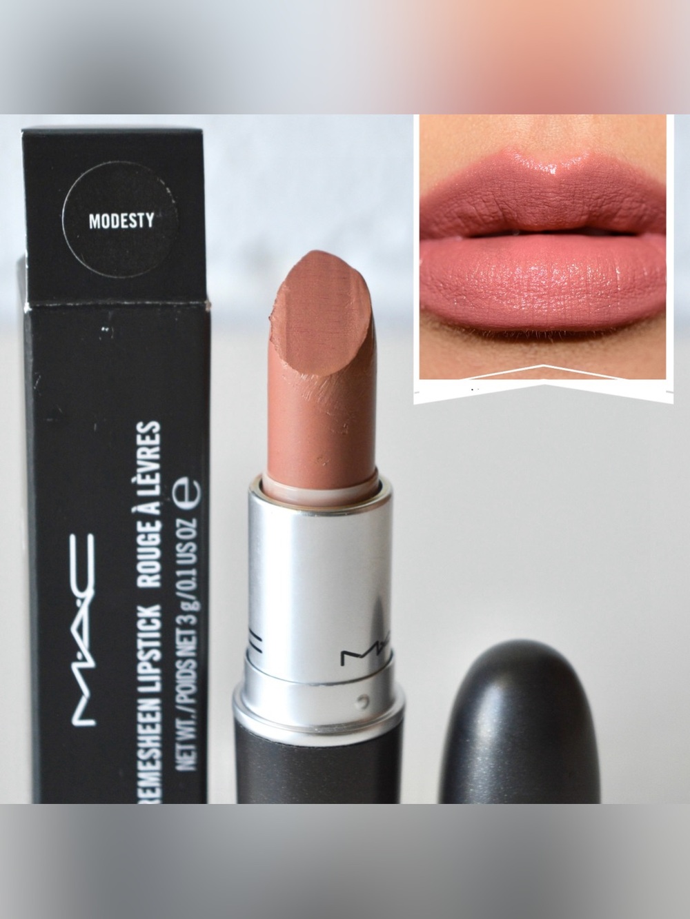 MAC Cosmetics Lipstick *MODESTY* Original Discontinued Formula Coffee Nude RARE